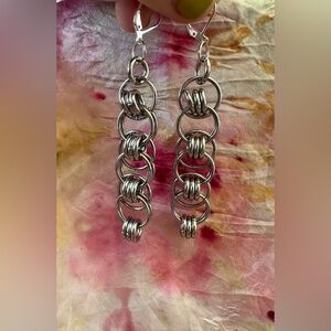 Artisan Handmade Chainmail Stainless Steel Earrings